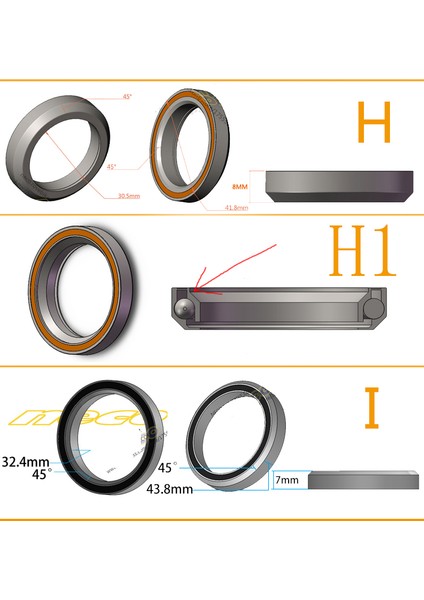 Bir Stil Neco Bisiklet Rulman Kulaklık Bisiklet Od Id Yol Mtb Çatal Rulman Dev Yol Bisikleti Dh Için (Yurt Dışından) fiyatları