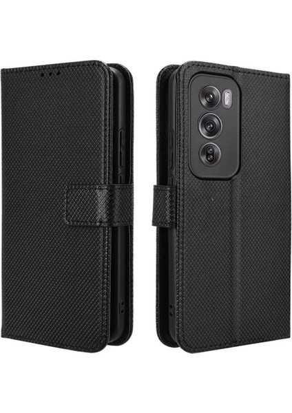 - 17423 Oppo RENO12 5g Kickstand Kapak Kart Tutucu Manyetik Cüzdan Için Kılıf (Yurt Dışından)