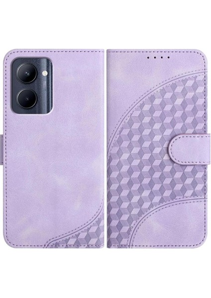 - 17423 Realme C33 Manyetik Kart Tutucu Flip Iş Geometrik Kılıf Için Flip Case (Yurt Dışından)