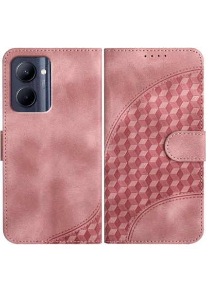 - 17423 Realme C33 Manyetik Kart Tutucu Flip Iş Geometrik Kılıf Için Flip Case (Yurt Dışından)