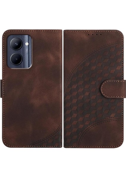 - 17423 Realme C33 Manyetik Kart Tutucu Flip Iş Geometrik Kılıf Için Flip Case (Yurt Dışından)