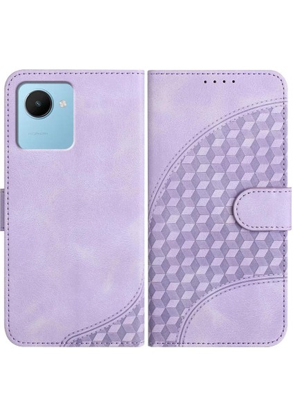 - 17423 Realme C30 Manyetik Kart Tutucu Için Flip Case Darbeye Deri Kılıf Flip (Yurt Dışından)