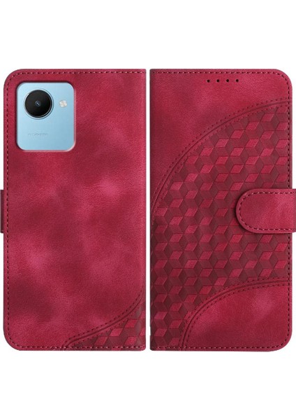 - 17423 Realme C30 Manyetik Kart Tutucu Için Flip Case Darbeye Deri Kılıf Flip (Yurt Dışından)