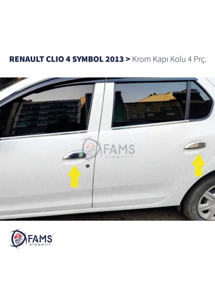 Renault Clio 4 Krom Kapı Kolu 4 Kapı 2012-2019 arası Paslanmaz Çelik (Symbol) fiyatları