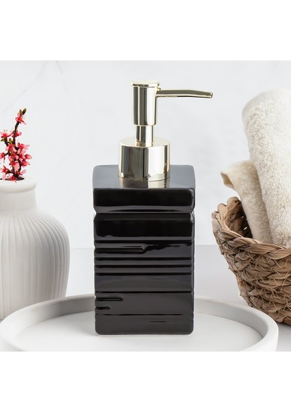 3206 Seramik Sıvı Sabunluk - Tezgah Üstü Banyo Mutfak Lavabo Sabunluğu - 275 cc