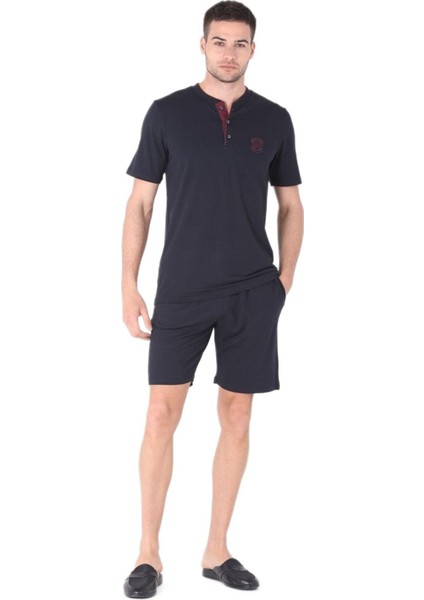 Erkek Lacivert 4'lü Pijama Takımı 224016