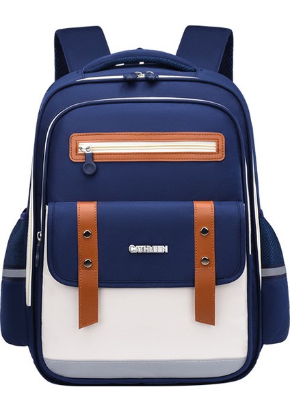 Yeni Öğrenci Okul Çantası Ingiliz Tarzı, Yüksek Kaliteli, Hafif, Yükü Azaltan, Omurgayı Koruyan, Büyük Kapasiteli Çocuk Sırt Çantası Mavi Büyük (Yurt Dışından)