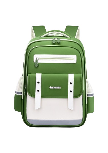 Yeni Öğrenci Okul Çantası Ingiliz Tarzı, Yüksek Kaliteli, Hafif, Yükü Azaltan, Omurgayı Koruyan, Büyük Kapasiteli Çocuk Sırt Çantası Yeşil Trompet (Yurt Dışından)