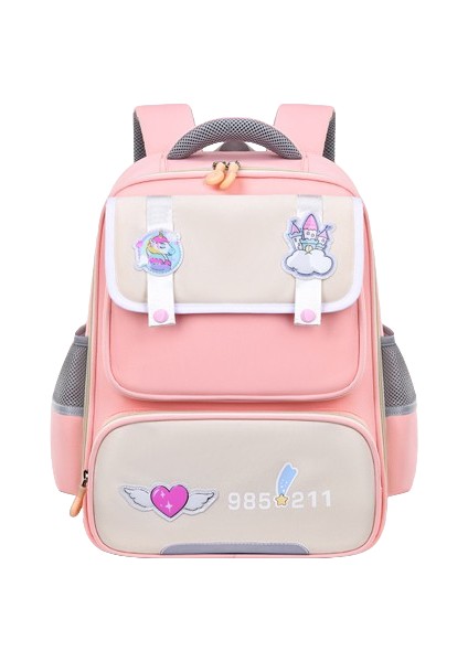 Yeni Ilkokul Öğrencisi Hafif Su Geçirmez Büyük Kapasiteli Sırt Çantası Lotus Pembesi Büyük Boy (Yurt Dışından)