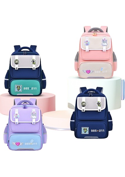 Yeni Ilkokul Öğrencisi Hafif Su Geçirmez Büyük Kapasiteli Sırt Çantası Mor Büyük (Yurt Dışından) fiyatları