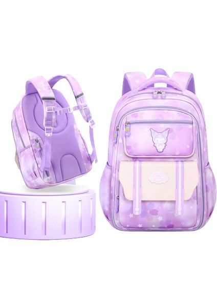 Öğrenciler Için Sevimli, Hafif ve Yük Azaltıcı Okul Çantası1-3-6kızların Sınıf Sırt Çantası Mor Büyük (Yurt Dışından)