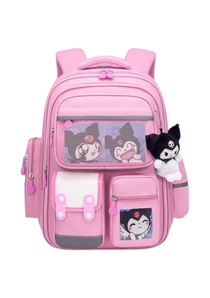 Hafif Öğrenci Okul Çantası, Omurga Koruması, Hafif, Büyük Kapasiteli Çocuk Sırt Çantası1-6seviye Pembe Büyük Boy (Yurt Dışından)