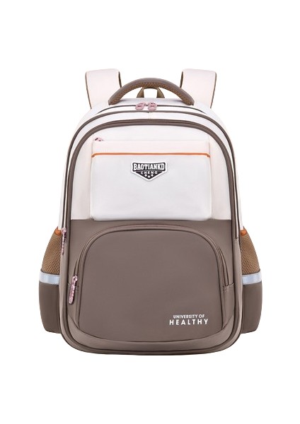 Yeni Okul Çantası, Hafif, Omurgayı Koruyan, Su Geçirmez, Aşınmaya Dayanıklı, Geniş Kapasiteli Çocuk Sırt Çantası Kahverengi (Yurt Dışından)