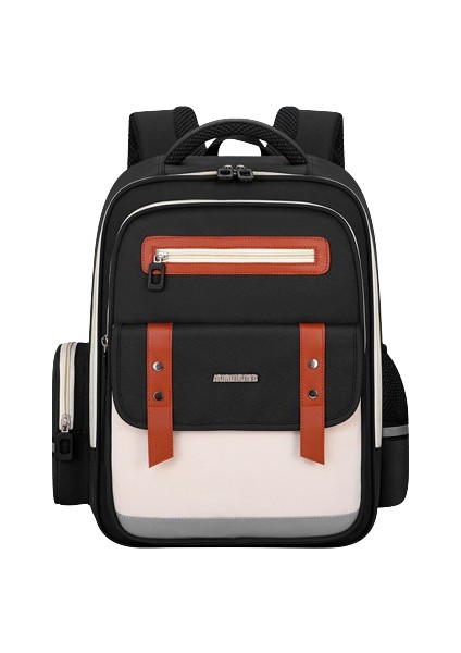 Çocuk Okul Çantası, Bel ve Omurga Korumalı, Hafif, Yük Azaltıcı, Su Geçirmez Ilkokul Sırt Çantası Siyah Büyük (Yurt Dışından)