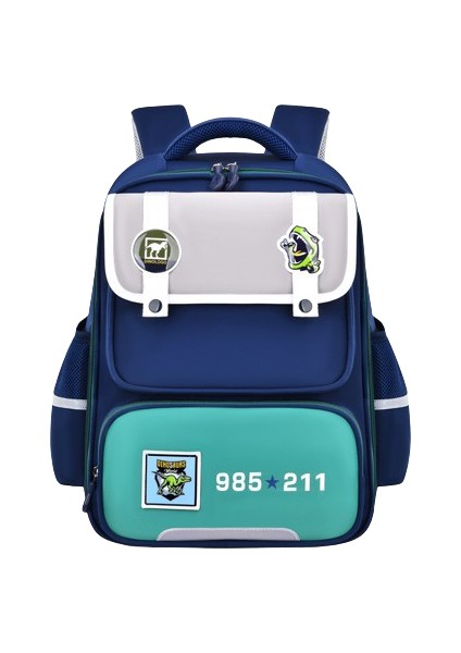 Yeni Ilkokul Öğrencisi Hafif Su Geçirmez Büyük Kapasiteli Sırt Çantası Kraliyet Mavisi Yeşil Büyük Boy (Yurt Dışından)