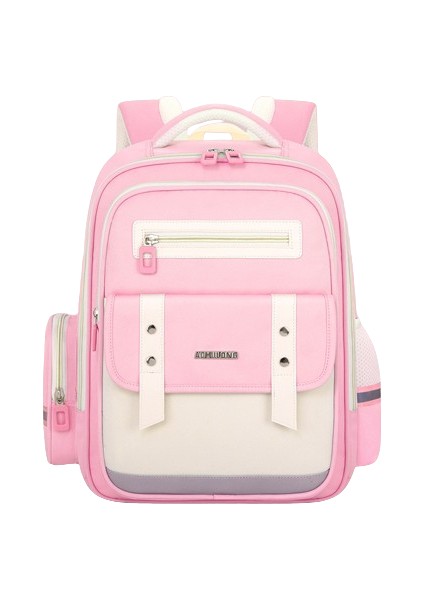 Çocuk Okul Çantası, Bel ve Omurga Korumalı, Hafif, Yük Azaltıcı, Su Geçirmez Ilkokul Sırt Çantası Pembe Büyük Boy (Yurt Dışından)