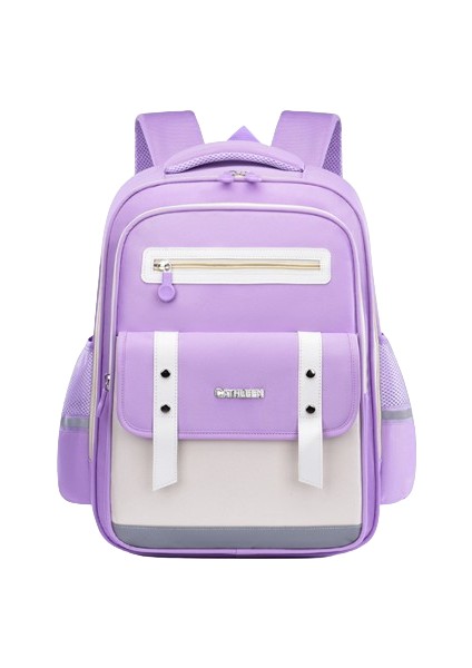 Yeni Öğrenci Okul Çantası Ingiliz Tarzı, Yüksek Kaliteli, Hafif, Yükü Azaltan, Omurgayı Koruyan, Büyük Kapasiteli Çocuk Sırt Çantası Mor Büyük (Yurt Dışından)