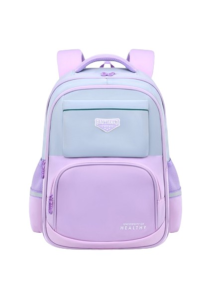 Yeni Okul Çantası, Hafif, Omurgayı Koruyan, Su Geçirmez, Aşınmaya Dayanıklı, Geniş Kapasiteli Çocuk Sırt Çantası Mor (Yurt Dışından)