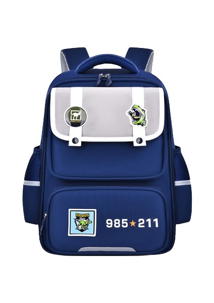 Yeni Ilkokul Öğrencisi Hafif Su Geçirmez Büyük Kapasiteli Sırt Çantası Kraliyet Mavisi Trompet (Yurt Dışından)