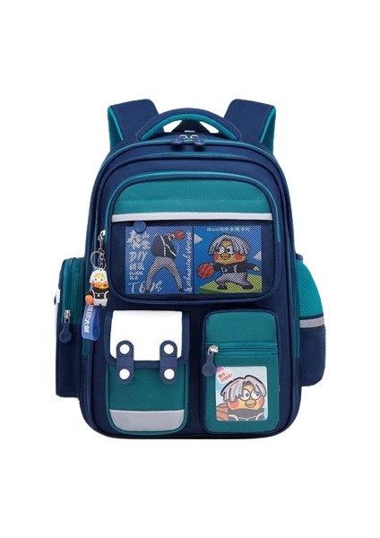 Hafif Öğrenci Okul Çantası, Omurga Koruması, Hafif, Büyük Kapasiteli Çocuk Sırt Çantası1-6seviye Yeşil Büyük Boy (Yurt Dışından)