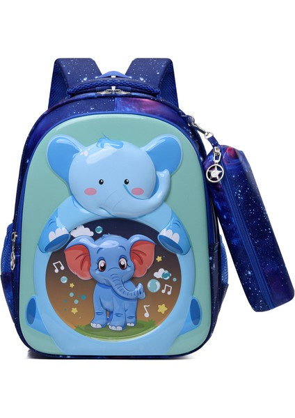 Ilkokul Öğrencisi Okul Çantası Kadın Yeni Karikatür Sevimli Anaokulu Okul Çantası Çocuk Sert Kabuklu Sırt Çantası Bebek Mavisi Fil (Yurt Dışından)