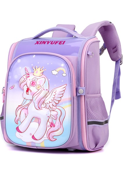 2024YENI Öğrenci Okul Çantası, Hafif, Büyük Kapasiteli, Hepsi Bir Arada, Aşınmaya Dayanıklı Çocuk Sırt Çantası1-6seviye Mor (Yurt Dışından)