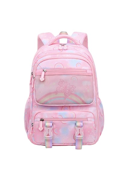 Ilkokul Kız Çocuklarının Okul Çantası3-6ultra Hafif Omurga Koruması ve Yükün Azaltılması Pembe Büyük Boy (Yurt Dışından)