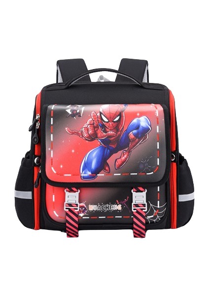 Kuromi'nin Yeni Ilkokul Öğrencisi Yatay Sırt Çantası1-3çocuk Büyük Kapasiteli Sırt Çantası Siyah Örümcek Adam (Yurt Dışından)