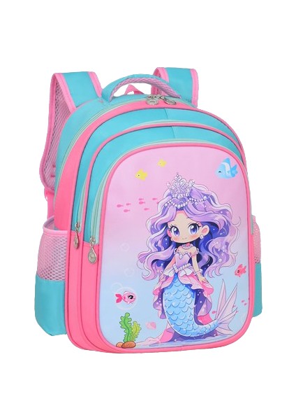Ilkokul Çocuklarının Okul Çantası1-31. Sınıf Kız Anaokulu Su Geçirmez Büyük Kapasiteli Yük Azaltıcı Karikatür Okul Çantası Pembe Büyük Boy (Yurt Dışından)