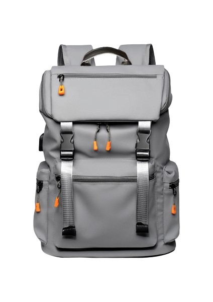 Sırt Çantası Cep Telefonu USB Bilgisayar Çantası Büyük Kapasiteli Hafif Seyahat Çantası Doğa Sporları Sırt Çantası Gri (Yurt Dışından)