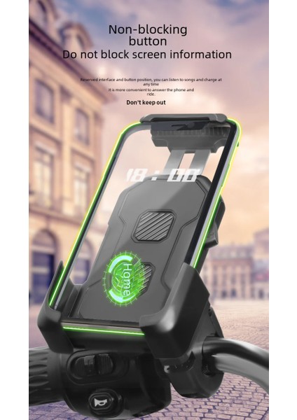 Bisiklet Motosiklet ve Scooter Için Gidon Uyumlu Telefon Tutucu Orjinal Malzeme Yüksek Kalite 360 Derece Dönebilen Universal Modellere Uyumlu Kolay Kurulum ve Kullanım CZ027