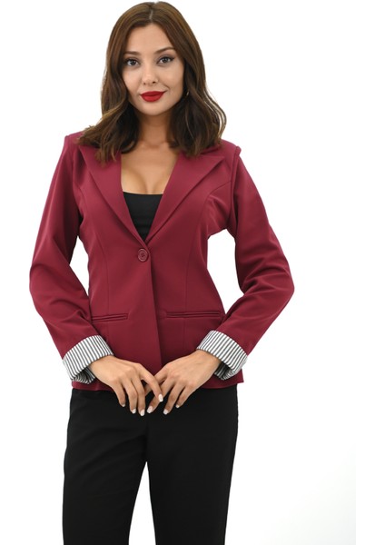 Kadın Tek Düğme Detaylı Blazer Ceket 5522