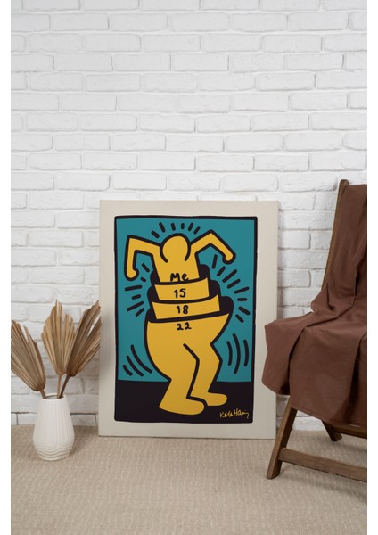 Pop Art Sanatsal Tablo Keith Haring Salon Dekorasyonu Kanvas Tablo Oda Dekorasyon Duvar Tablosu