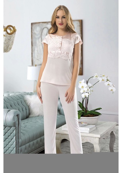 Pudra Penye Pijama Takımı - 1417