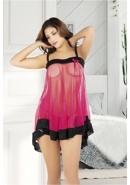 Fuşya Tül Gecelik - 661 fiyatları