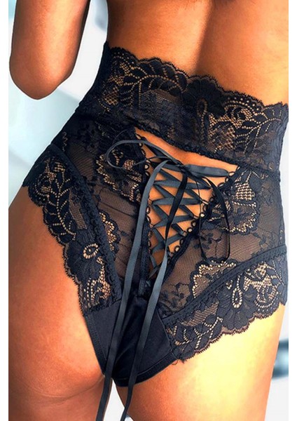 Siyah Dantelli Yüksek Bel Külot Hera - K1002 fiyatları