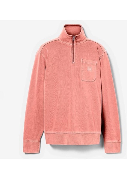 Merrymack River Garment Dye 1/4 Fermuarlı Erkek Sweatshirt Hot Sauce fırsatları
