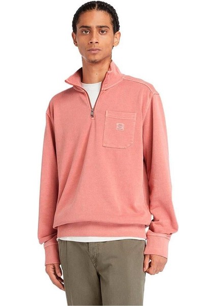 Merrymack River Garment Dye 1/4 Fermuarlı Erkek Sweatshirt Hot Sauce indirimleri