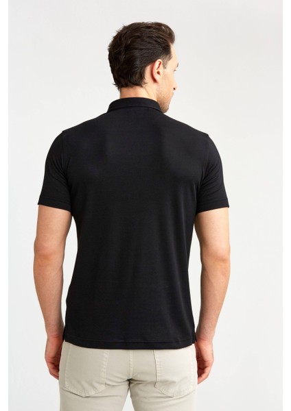 Merserize Pike Polo Yaka Siyah Erkek T-Shirt TS24Y24105_D99 fiyatları