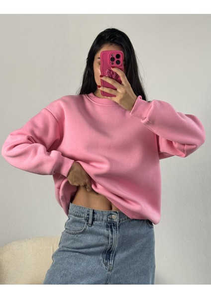 Pembe Basic Oversize Sweatshirt 26088