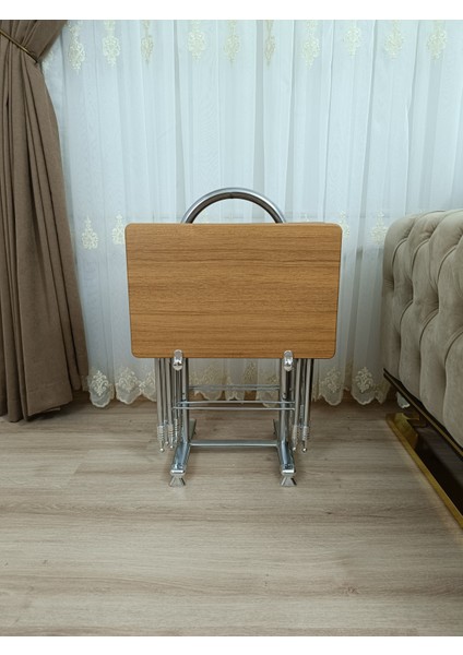 Çanta Zigon Sehpa, 4'lü Sehpa, Zigon Sehpa, Servis Sehpası, Mdf Mebran Sehpa, Katlanır Sehpa, Krom fiyatları