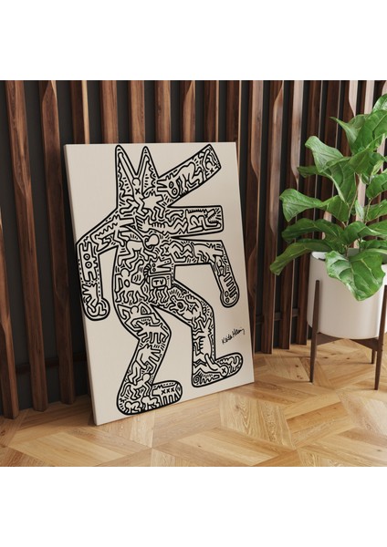 Keith Haring Pop Art Sanatsal Kanvas Tablo Salon Duvar Dekorasyon Cafe Dekor Duvar Tablosu