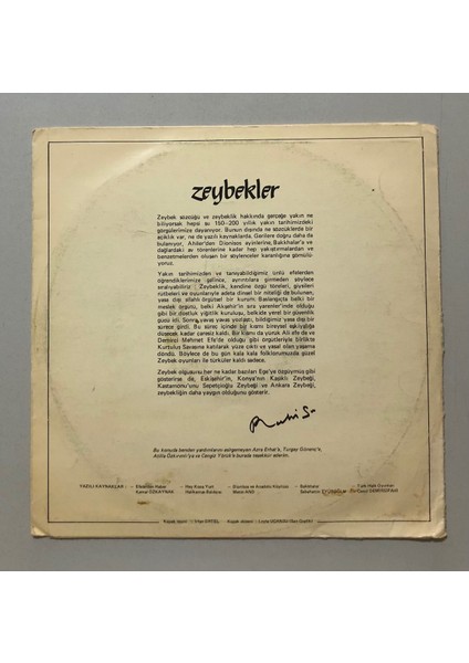 Ruhi Su Zeybekler Lp Plak (Orjnal 1981 Dönem Baskı Imzalı Plak) fiyatları