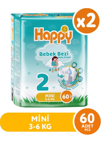 Bebek Bezi Mini 2 No 60 Lı x 2 Adet