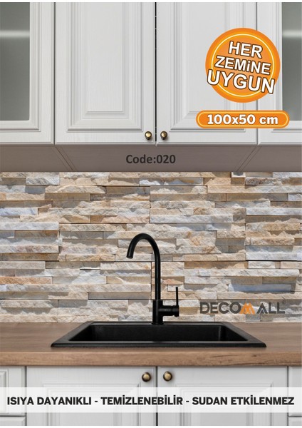 Duvar 15 Yapışkanlı Desenli Folyo Duvar Dolap Mutfak Tezgah Arası Folyo Kaplama(60x100cm)