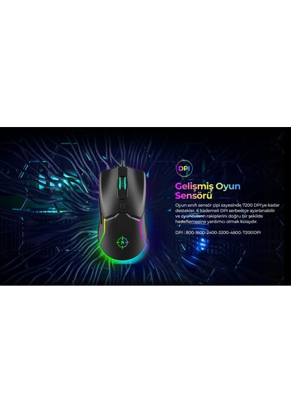 Air Rgb 7.200 Dpı 7 Tuş Profesyonel Gaming Oyuncu Mouse