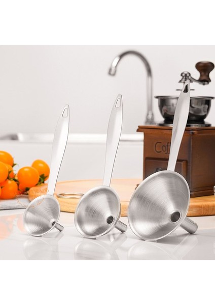 Paslanmaz Çelik 3 Parça Yağ Meşrubat Şarap Meyve Suyu Hunisi CIN713 fırsatları