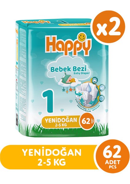 Bebek Bezi Yenidoğan 1 No 62 Li x 2 Adet