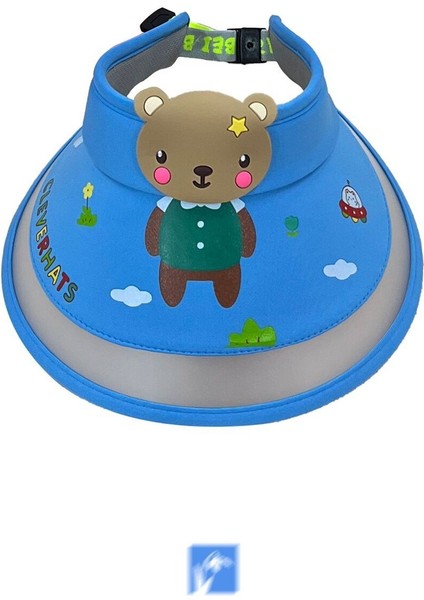 Çocuklar Için Sevimli Hayvanlar Ayarlanabilir Güneş Şapkası ( 3-9 Yaş ) ( Size 50-55 cm )