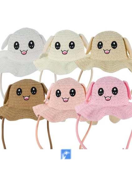 Çocuklar Için Yüksek Kalite, Sevimli, Yaz Hasır Şapka ( 3-9 Yaş ) ( Içinde Daraltma Ipi Mevcuttur ) fırsatları